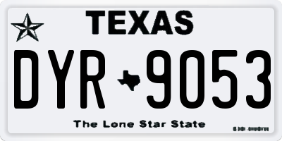 TX license plate DYR9053
