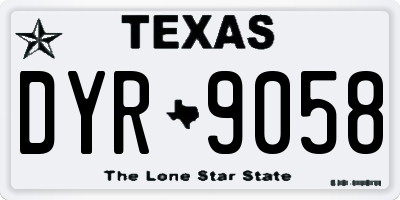 TX license plate DYR9058