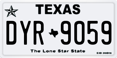 TX license plate DYR9059