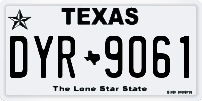 TX license plate DYR9061