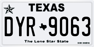 TX license plate DYR9063