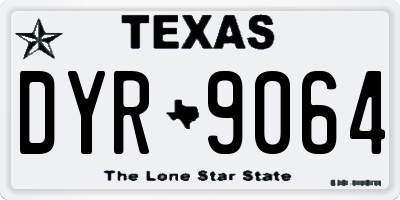 TX license plate DYR9064
