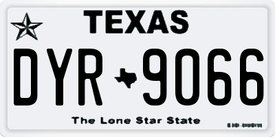 TX license plate DYR9066