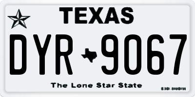 TX license plate DYR9067