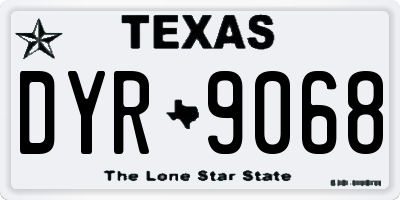 TX license plate DYR9068