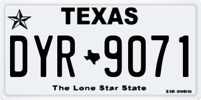TX license plate DYR9071