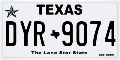 TX license plate DYR9074