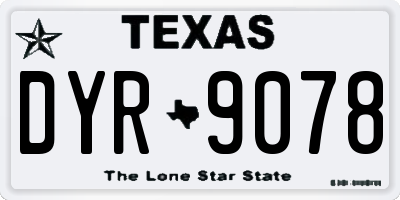 TX license plate DYR9078
