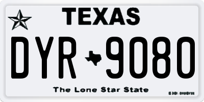 TX license plate DYR9080