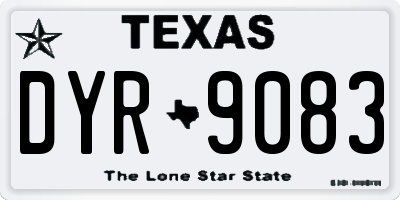 TX license plate DYR9083
