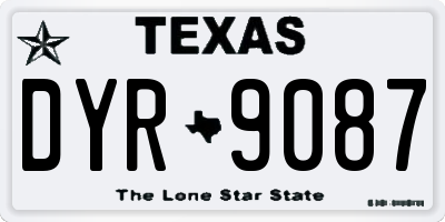 TX license plate DYR9087