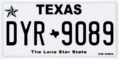 TX license plate DYR9089