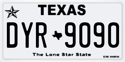 TX license plate DYR9090