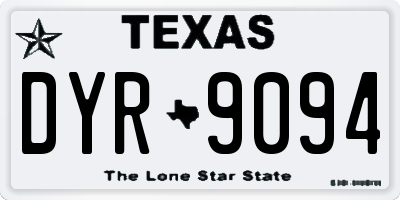 TX license plate DYR9094