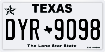 TX license plate DYR9098