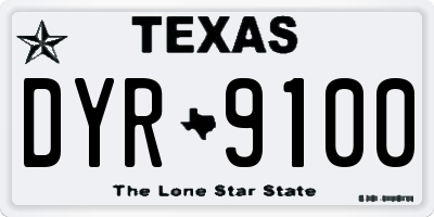TX license plate DYR9100
