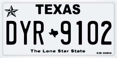 TX license plate DYR9102