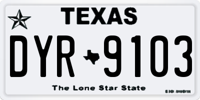 TX license plate DYR9103