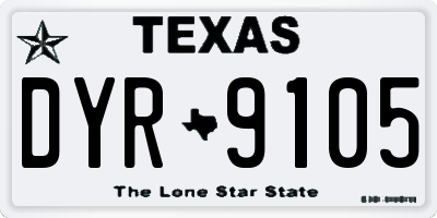 TX license plate DYR9105