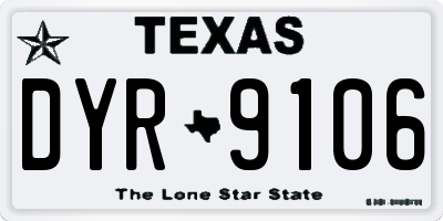 TX license plate DYR9106
