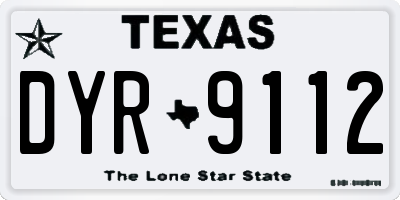 TX license plate DYR9112