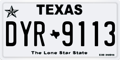 TX license plate DYR9113