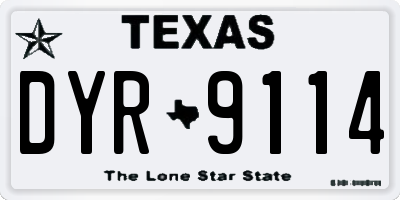 TX license plate DYR9114