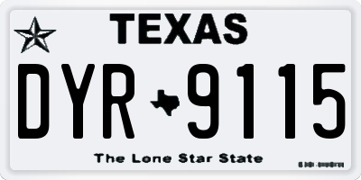 TX license plate DYR9115