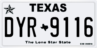 TX license plate DYR9116