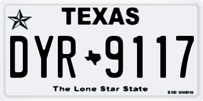 TX license plate DYR9117