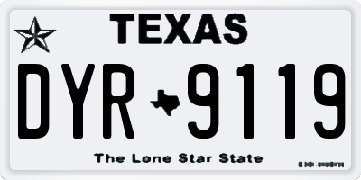 TX license plate DYR9119