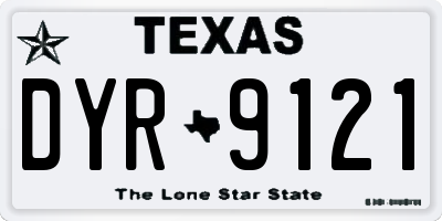 TX license plate DYR9121