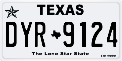 TX license plate DYR9124