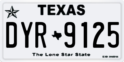 TX license plate DYR9125