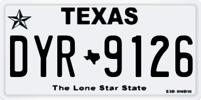 TX license plate DYR9126