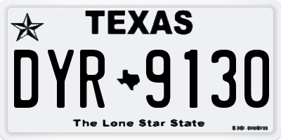 TX license plate DYR9130