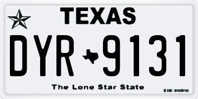 TX license plate DYR9131