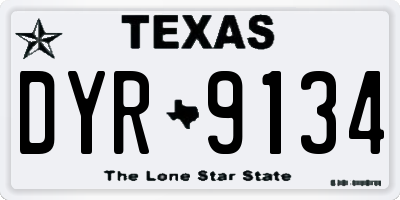 TX license plate DYR9134