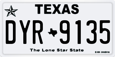 TX license plate DYR9135