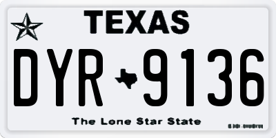TX license plate DYR9136