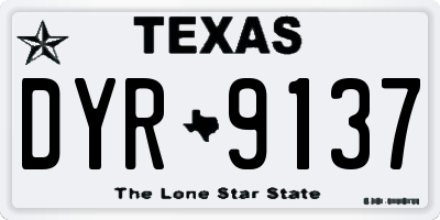 TX license plate DYR9137