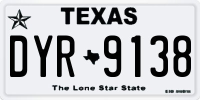TX license plate DYR9138