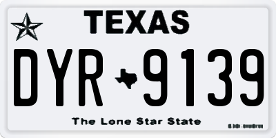TX license plate DYR9139
