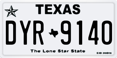 TX license plate DYR9140