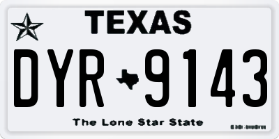 TX license plate DYR9143