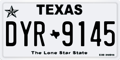 TX license plate DYR9145