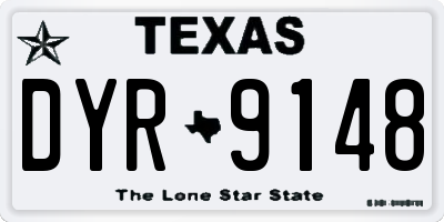 TX license plate DYR9148