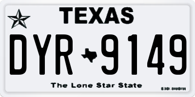 TX license plate DYR9149