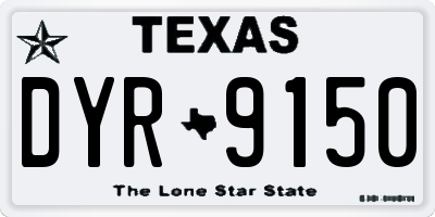 TX license plate DYR9150