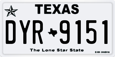 TX license plate DYR9151